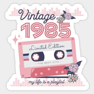 Vintage 1985 Limited Edition Music Cassette Birthday Gift Sticker